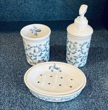 Juego de 3 accesorios de baño de filigrana Croscill vaso bomba de jabón segunda mano  Embacar hacia Mexico