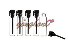 50 frascos de amostra de perfume de vidro pequeno vazio 1ml 2ml 3ml tampa preto/branco, usado comprar usado  Enviando para Brazil