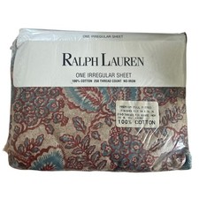 Lençol Ralph Lauren anos 90 Aix-En-Provence marrom vermelho azul floral COMPLETO AJUSTADO IRREGULAR, usado comprar usado  Enviando para Brazil