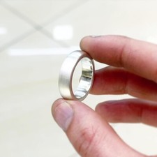 Sólido pesado 999 puro prata anel cetim / escovado banda casamento anel grosso comprar usado  Enviando para Brazil