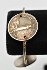 Pulseira de moedas vintage com fio pulseira farol discos náutico costeiro década de 1970 Bin4 comprar usado  Enviando para Brazil