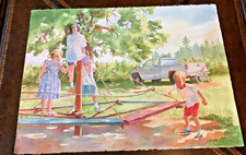 Vtg watercolor painting for sale  Nacogdoches