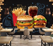 3D Doppel Burger M708 Geschäft Tapete Wandbild Selbstklebend Handel Romy, usado comprar usado  Enviando para Brazil