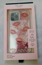 Capa telefone líquida Kate Spade iPhone 12 PRO MAX rosa claro/prata glitter lábio vermelho comprar usado  Enviando para Brazil
