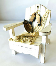 Cadeira Adirondack miniatura praia náutica conchas barco peixe branco rústico 6" comprar usado  Enviando para Brazil