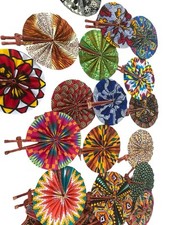 30X ventiladores manuais com estampa têxtil africana / 30 peças de ventiladores/cores aleatórias comprar usado  Enviando para Brazil