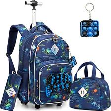 Mochila rolante para meninos com rodas crianças mala de viagem laptop bagagem com..., usado comprar usado  Enviando para Brazil