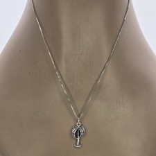 Pingente de palmeira DaintyTropical 19" caixa corrente quadrada prata conjunto 3,3 gramas  comprar usado  Enviando para Brazil