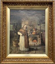 Pintura a óleo impressionista Wilhelm Tupy 1875-1972 monge com copo de vinho comprar usado  Enviando para Brazil