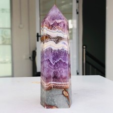 Varita de obelisco de cristal de cuarzo ágata amatista natural 264 g curación mineral G294 segunda mano  Embacar hacia Mexico