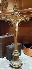 Usado, Crucifixo de altar | Escultura em madeira cruz em pé- talhado -muito antigo comprar usado  Enviando para Brazil