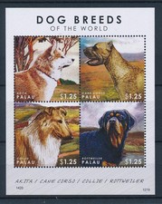 [35310] Palau 2012 Mascotas Perros Collie Rottweiler Akita Hoja de Recuerdo MNH segunda mano  Embacar hacia Mexico