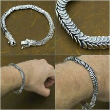 Usado, Tribal Cobra Art 925 Sterling Silver Ag Autêntica Genuína Pulseira Masculina 8.5 10" comprar usado  Enviando para Brazil