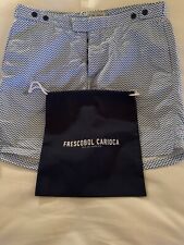 Bermuda de praia masculina onda azul/branca Frescobol Carioca nova com etiquetas comprar usado  Enviando para Brazil