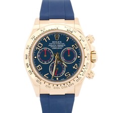 Rolex Daytona Cosmograph BLUE RACING árabe ouro amarelo 18K CAIXA DE BORRACHA 116518 comprar usado  Enviando para Brazil