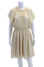 Vestido Current Air Feminino Acabamento em Crochê Manga Curta Linha A Bege Tamanho Médio comprar usado  Enviando para Brazil
