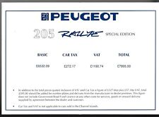 Peugeot 205 rallye for sale  UK