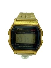 Relógio digital de aço inoxidável CASIO ouro preto estilo retrô excelente Japão comprar usado  Enviando para Brazil