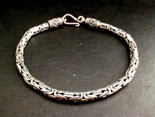 Corrente Bali de prata esterlina 925, pulseiras bizantinas. Vários comprimentos e tamanhos comprar usado  Enviando para Brazil