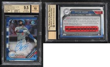 Refrator azul Bowman Chrome Prospect 2019 /150 Cristian Santana BGS 9.5 automático comprar usado  Enviando para Brazil