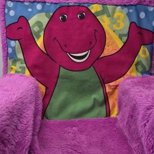 Poltrona infantil de pelúcia roxa difusa vintage Barney & Friends TV infantil anos 90 comprar usado  Enviando para Brazil
