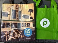 (2) BOLSAS DE COMPRAS REUTILIZÁVEIS PUBLIX SUPER MARKET - Uma vintage 85 ANOS e verde comprar usado  Enviando para Brazil