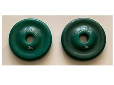 Placas de peso verde Danskin Now com furos de uma polegada três libras cada par comprar usado  Enviando para Brazil