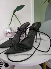 Black strappy heeled for sale  BRADFORD