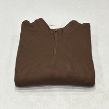 Usado, B.C. Blusa pulôver masculina de lã forrada com zíper quarto, marrom, tamanho G comprar usado  Enviando para Brazil