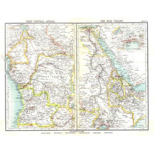 ZACHODNIA AFRYKA ŚRODKOWA I DOLINA NILU Antyczna mapa 1903 -Atlas misji protestanckich na sprzedaż  Wysyłka do Poland