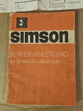 Betriebsanleitung simson klein gebraucht kaufen  Geisa