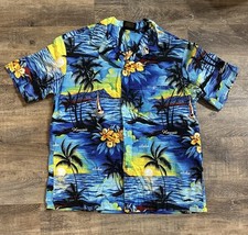 Camisa havaiana Royal Creations XL Aloha pôr do sol oceano floral palmeiras tropicais, usado comprar usado  Enviando para Brazil