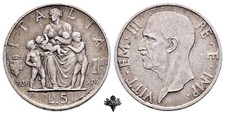 5 lire argento vittorio emanuele iii usato  Cremona