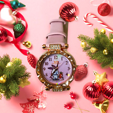 Relógio feminino com pulseira de couro quartzo cravejado com pedras brilhantes Atraente comprar usado  Enviando para Brazil