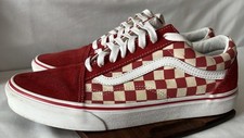 Usado, Tênis masculino VANS Old Skool vermelho/branco camurça quadriculado cano baixo com cadarço 9.5 comprar usado  Enviando para Brazil