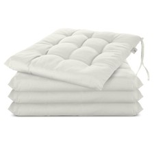 Używany, Poduszka na krzesła Sprzedawca ogniowy 4 szt. Biały, pikowany, ze sznurkami na sprzedaż Używany, Poduszka na krzesła Sprzedawca ogniowy 4 szt. Biały, pikowany, ze sznurkami na sprzedaż  PL