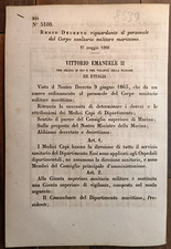 1869 regolamento personale usato  Italia