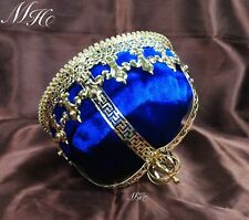 Fantasias masculinas de festa concurso medieval imperial rei coroa tiara veludo azul comprar usado  Enviando para Brazil