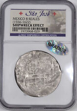 (1556-1622) México 8 reais prata "Sao Jose" naufrágio / naufrágio NGC comprar usado  Enviando para Brazil