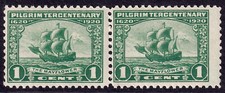 US Scott 548 (Par), 1920 The 'Mayflower', 1c verde, NH ESTADO PERFEITO, usado comprar usado  Enviando para Brazil