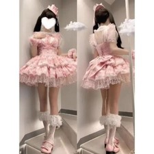 Vestido de festa princesa doce manga folhada renda doce 4 cores, usado comprar usado  Enviando para Brazil