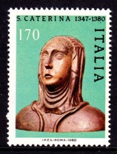 Itália 1980 Santa Catarina de Siena Estado perfeito, sem marca de charneira SC 1397 comprar usado Itália 1980 Santa Catarina de Siena Estado perfeito, sem marca de charneira SC 1397 comprar usado  Enviando para Brazil