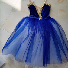 Vestido de festa clássico feminino fantasia dança azul balé longo profissional tutu comprar usado  Enviando para Brazil