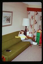 Sofá-cama verde em sala de estar retrô, abajur em 1970, corrediça original aa 12-15b comprar usado  Enviando para Brazil