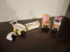 Carrinho de bebê Fisher Price Loving Family 1993 móveis para casa de bonecas rosa quebrado, usado comprar usado  Enviando para Brazil