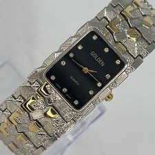 Usado, Relógio feminino dourado pulseira tom dourado e prata mostrador tom preto NOVA BATERIA FUNCIONA! comprar usado Usado, Relógio feminino dourado pulseira tom dourado e prata mostrador tom preto NOVA BATERIA FUNCIONA! comprar usado  Enviando para Brazil