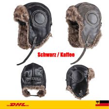 Kunstleder piloten pelzmütze gebraucht kaufen  Deutschland