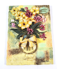 Artista S Vassileva - Buquê floral 3D relevo resina azulejo parede pendurado 6x4 comprar usado  Enviando para Brazil