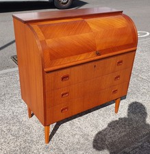 Vintage teak bureau for sale  SWANSEA