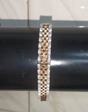 Pulseira masculina tênis folheada a ouro rosa 14K corte redondo diamante criado em laboratório 8" comprar usado  Enviando para Brazil